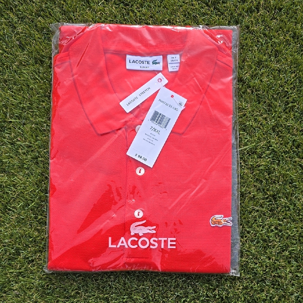 Lacoste Men's Red/Orange Polo Shirt